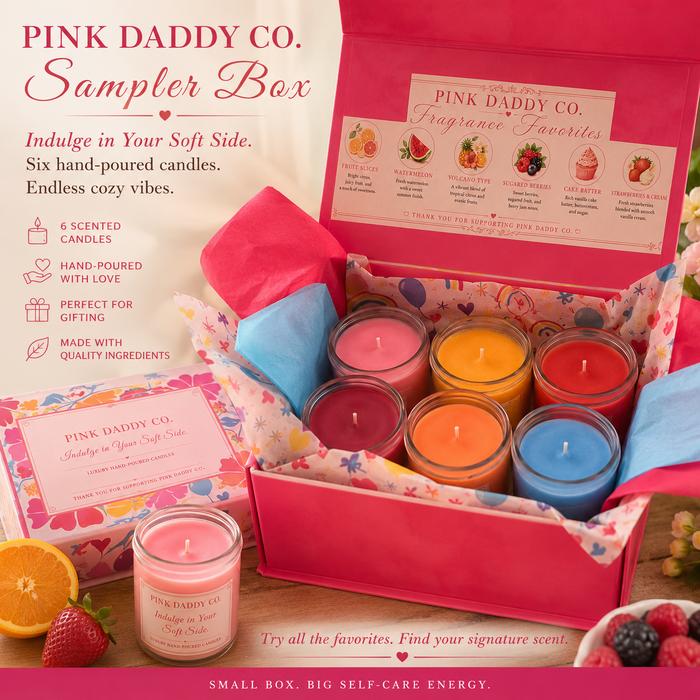 Pink Daddy Co. Sampler Box – 6 Scented Candles
