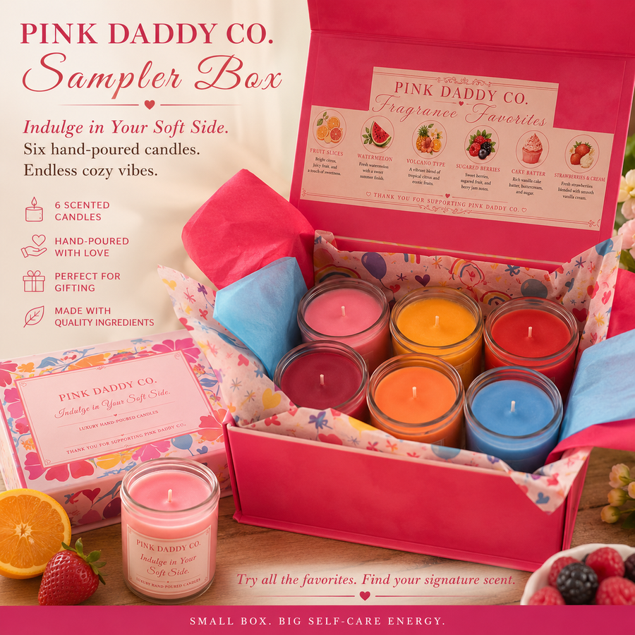 Pink Daddy Co. Sampler Box – 6 Scented Candles